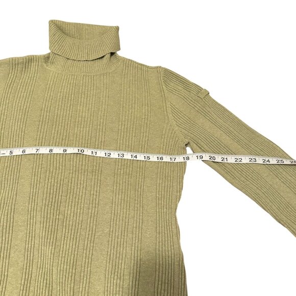 Tommy Hilfiger Sweater Women's Large Green Turtleneck Knit Long Sleeve Sweater - Picture 9 of 10